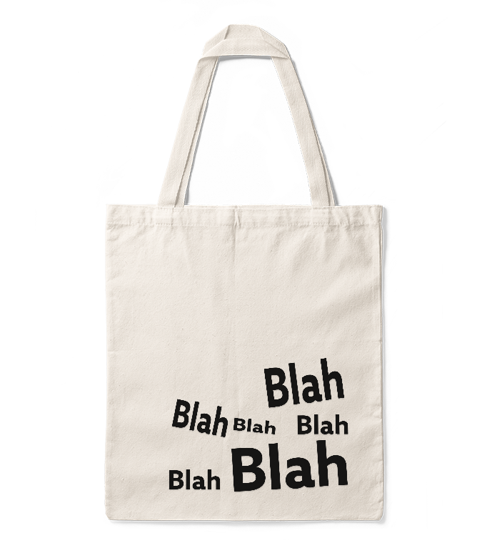 Jutebutel mit hochwertigen Print "Blah Blah Blah" 🤌🏻  Schnelle Lieferung ➤ ab 29€ versandkostenfrei 😍